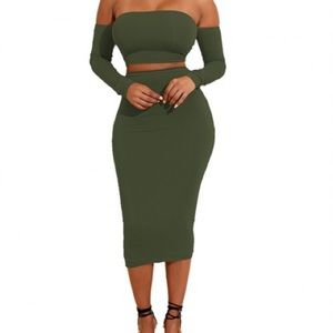 Green sexy fit dress